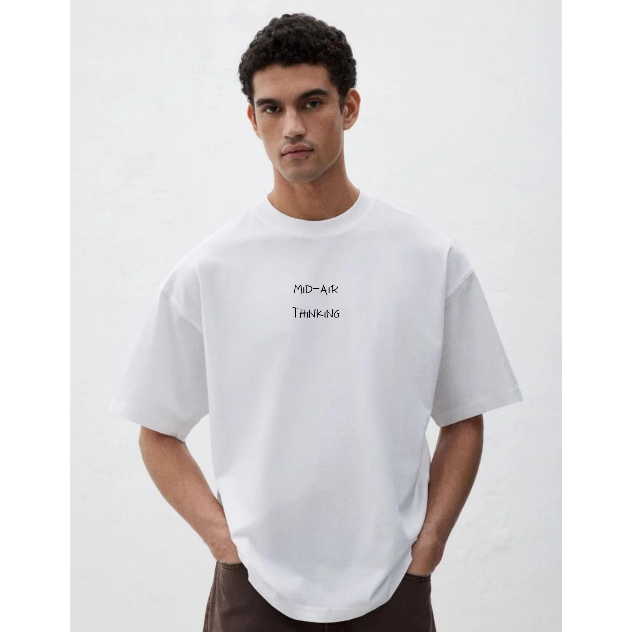 Mid Air thinking (White) - Oversized Tshirt